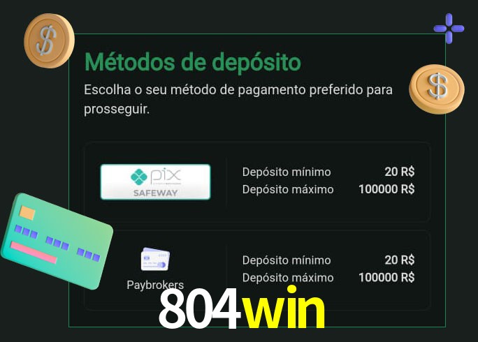 O cassino 804win oferece uma grande variedade de métodos de pagamento